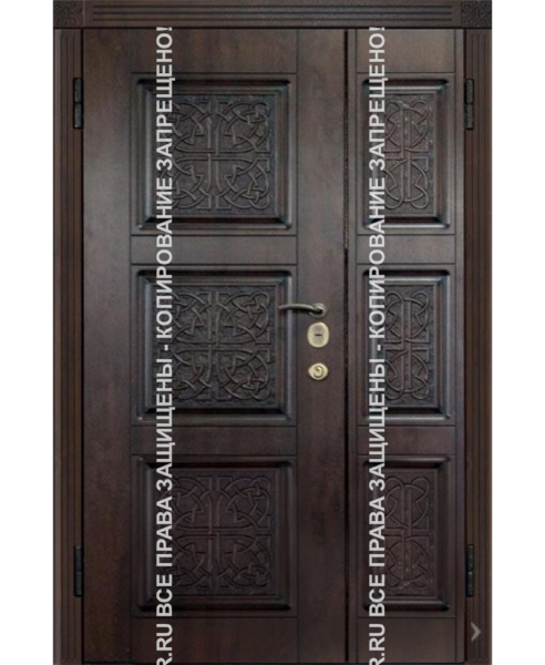 Железная двустворчатая дверь МДФ/МДФ 3086 Железная двустворчатая дверь МДФ/МДФ 3086