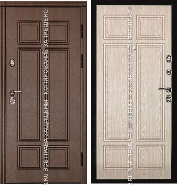 Металлическая утеплённая дверь МДФ/МДФ 3128 Металлическая утеплённая дверь МДФ/МДФ 3128